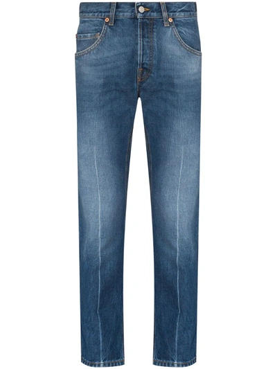 Gucci Slim Leg Cropped Jeans In Blue