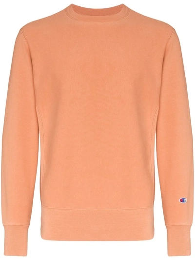 Champion Reverse Weave Cotton Sweatshirt In Orange