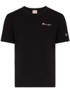 Champion Logo Embroidered T-shirt In Nbk Black