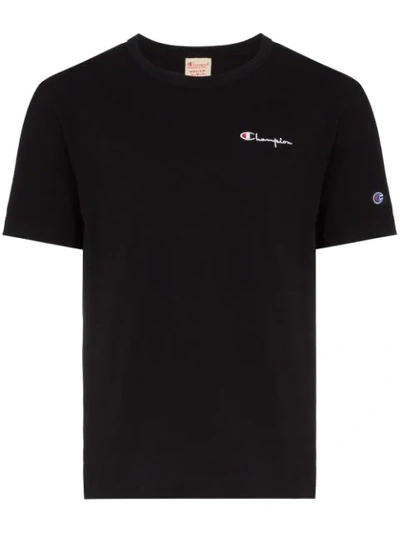 Champion Logo Embroidered T-shirt In Nbk Black