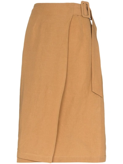 St Agni Cella Wrap Skirt In Brown