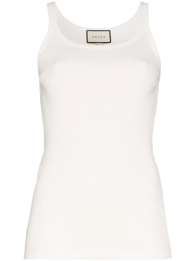 Gucci Ribbed Vest Top In White