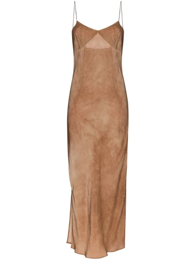 Khaite Helen Slip Dress In Brown