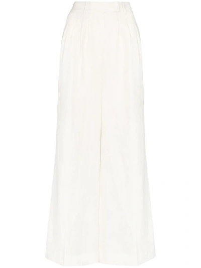 Remain High-rise Wide-leg Trousers In White