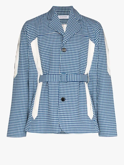 Kiko Kostadinov Louisville Check Blazer In Blue