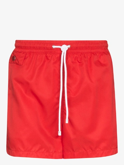 Kiton Badeshorts Mit Kordelzug In Red