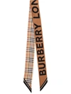 Burberry Vintage Check Skinny Scarf In Brown