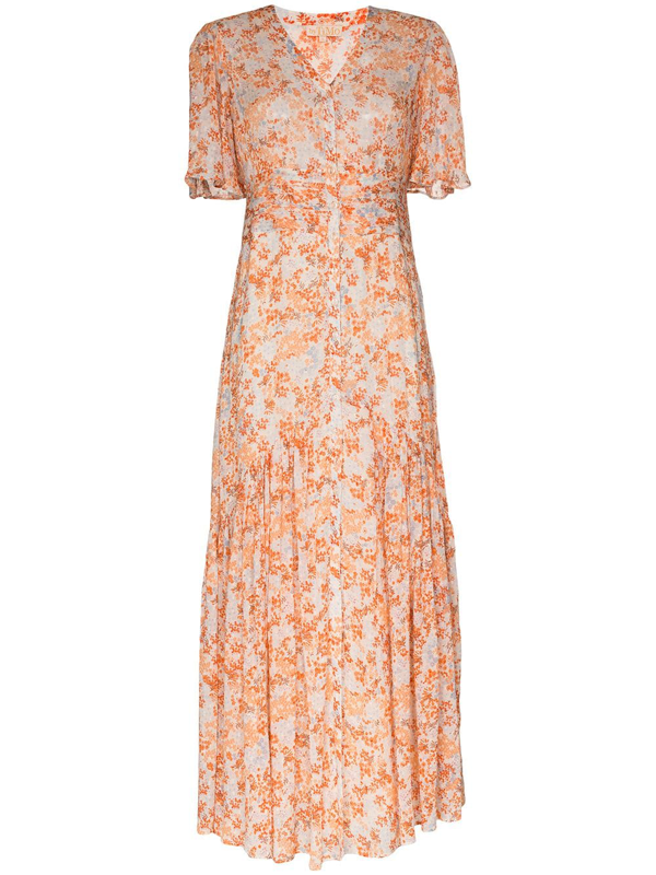Bytimo Maxikleid Mit Blumen Print In Orange Modesens