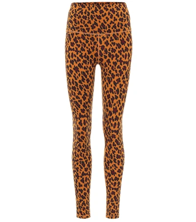 Varley Century Cheetah-print Leggings In Yellow Cheetah