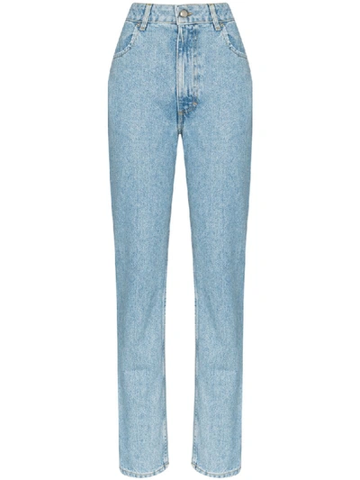 Eckhaus Latta Ausgeblichene Taillenjeans In Blue