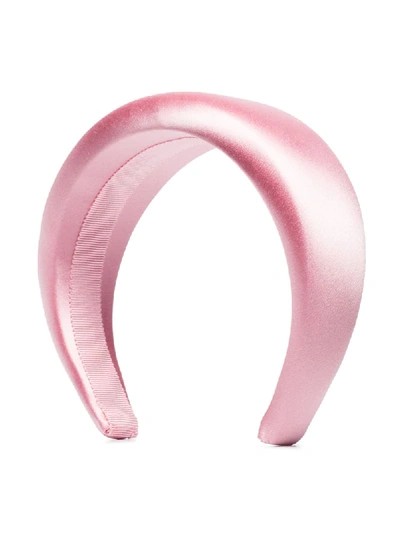 Prada Pink Logo Satin Headband