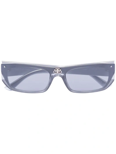 Balenciaga Shield Rectangular-frame Sunglasses In Grey