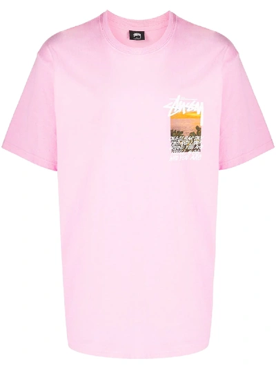 Stussy Clear Day T-shirt In Pink