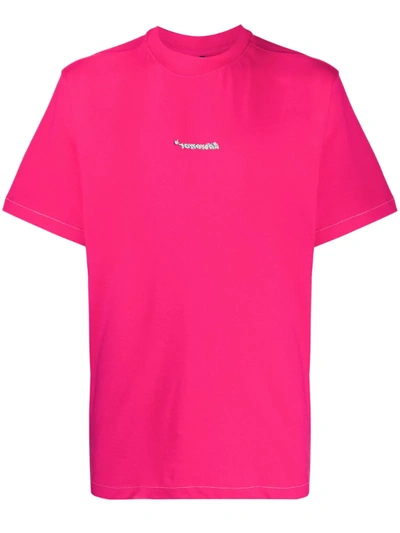 Ader Error Oversized Reversible Logo T-shirt In Pink