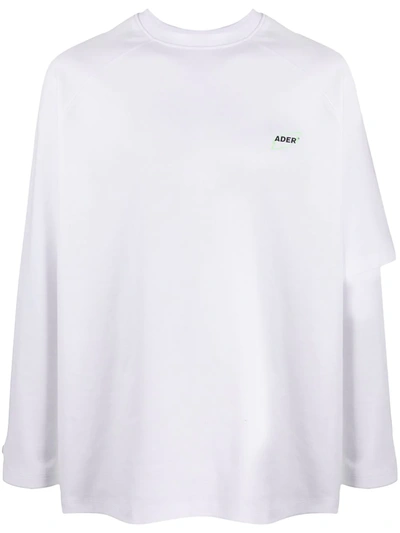 Ader Error Oversized Double Sleeved Top In White