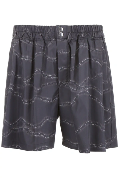 M1992 Printed Swim Shorts In Black,grey