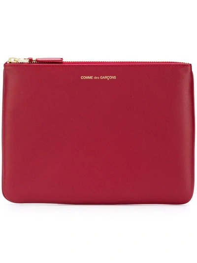 Comme Des Garçons Top Zip Wallet In Red