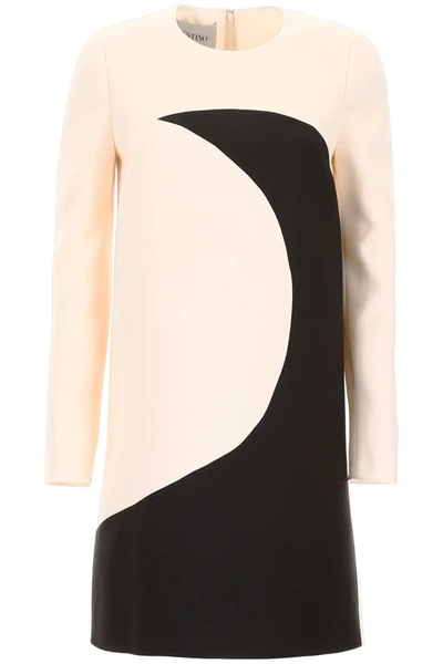 Valentino Dress With Moon Intarsia In White,black