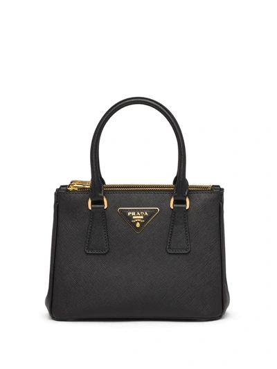 Prada Mini Galleria Tote Bag In Black