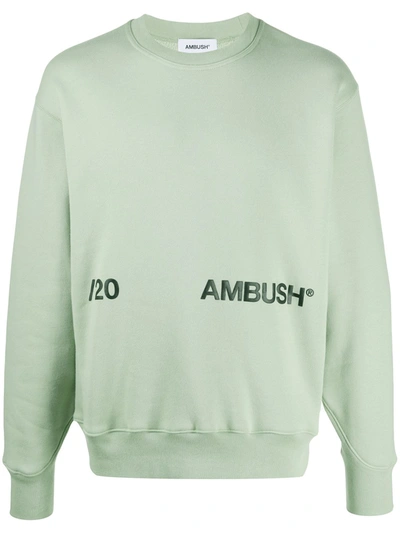Ambush Logo-print Fleece-back Cotton-jersey Sweatshirt In Green
