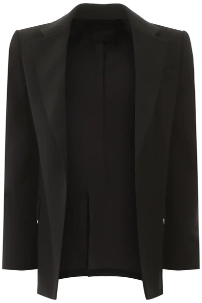 Valentino Compact Drap Blazer In Black