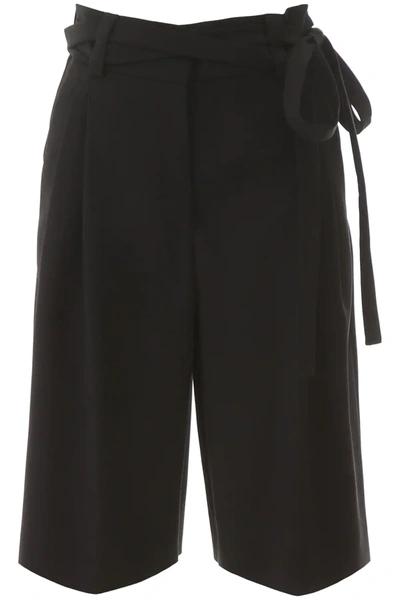 Valentino Wool Bermuda Pants In Black