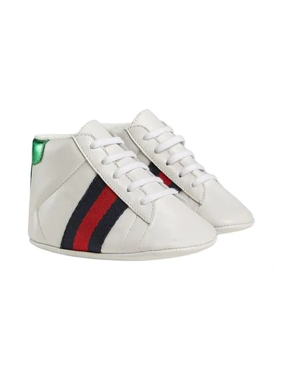 Gucci Babies' Sneakers Mit Webstreifen In White