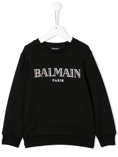 Balmain Kids' Logo Print Sweatshirt In Black