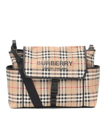 Burberry Babies' Check Nylon Changing Bag In Beige