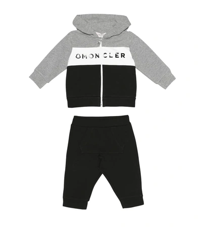Moncler Baby Stretch-cotton Tracksuit In Grey