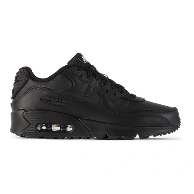 Nike Big Kids Air Max 90 Casual Sneakers From Finish Line In Black/black/black/white