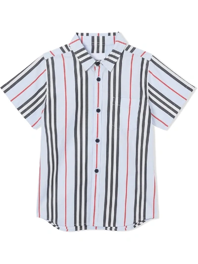 Burberry Babies' Fredrick Icon Stripe Shirt In Blue