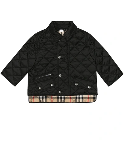 Burberry Babies' Brennan Quilted Snap Jacket In Black