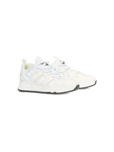 Burberry Tonal Mixed-media Chunky Sneakers, Toddler/kids In White