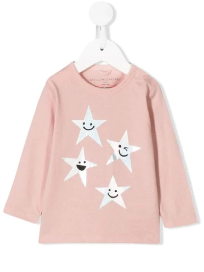 Stella Mccartney Baby Star-print Cotton Shirt In Pink