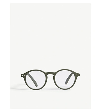 Izipizi Womens Letmesee #d Kaki Round-frame Reading Glasses +2.00