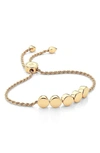 Monica Vinader Linear Bead 18ct Yellow-gold Plated Friendship Bracelet In Metallic