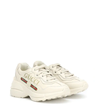 Gucci Little Kid's & Kid's Leather Sneakers In Ivory