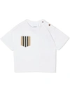 Burberry Babies' Icon Stripe Pocket Cotton T-shirt 6-24 Months In White