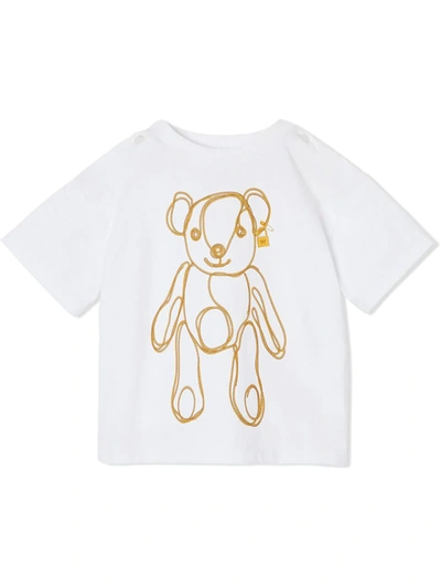 Burberry Babies' Chain Bear Cotton T-shirt 6-24 Months In White