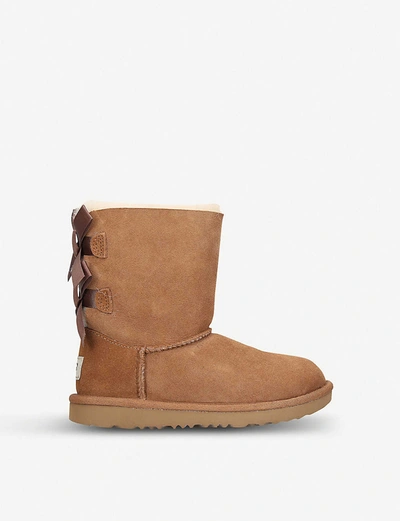 Ugg Kids'  Suede Leather Boots In Chestnut