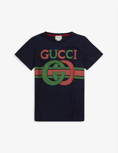 Gucci Kids' Gg Insignia Logo Cotton T-shirt 4-10 Years