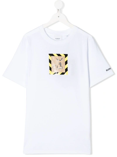 Burberry Kids' Deer-print Cotton-jersey T-shirt 3-14 Years In White