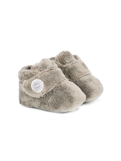 Ugg Babies' Grey Bixbee Terry-cloth Slippers 6 Months - 1 Year 2 In Charcoal/gray