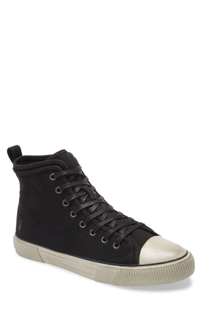 Allsaints Men's Rigg Embroidered High-top Sneakers In Black