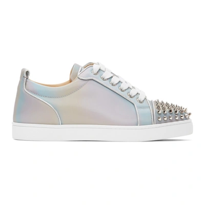 Christian Louboutin Louis Junior Spikes Orlato Sneakers In Grey In M251 Mulslv