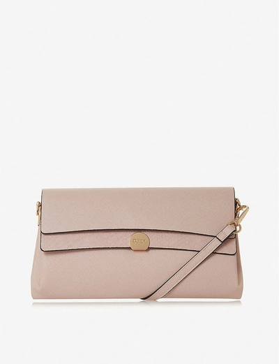 Dune Elline Embossed Faux-leather Clutch In Nude-plain Synthetic