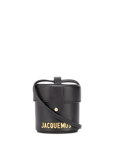 Jacquemus Le Vanity Mini Leather Shoulder Bag In Black