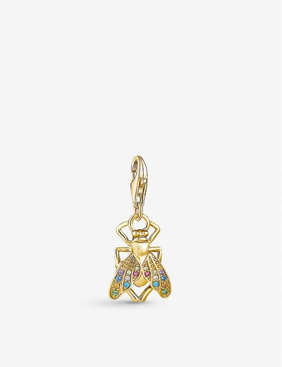 Thomas Sabo Womens 89048392 Fly Yellow Gold-plated And Gemstone Charm