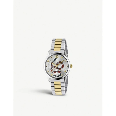 Gucci Ya1264075 G-timeless Stainless Steel And Gold-plated Watch